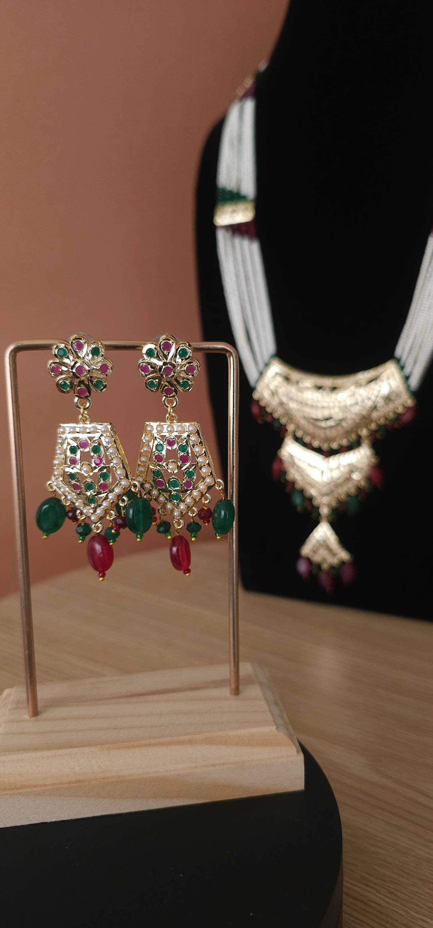 Afreen three-step long necklace set