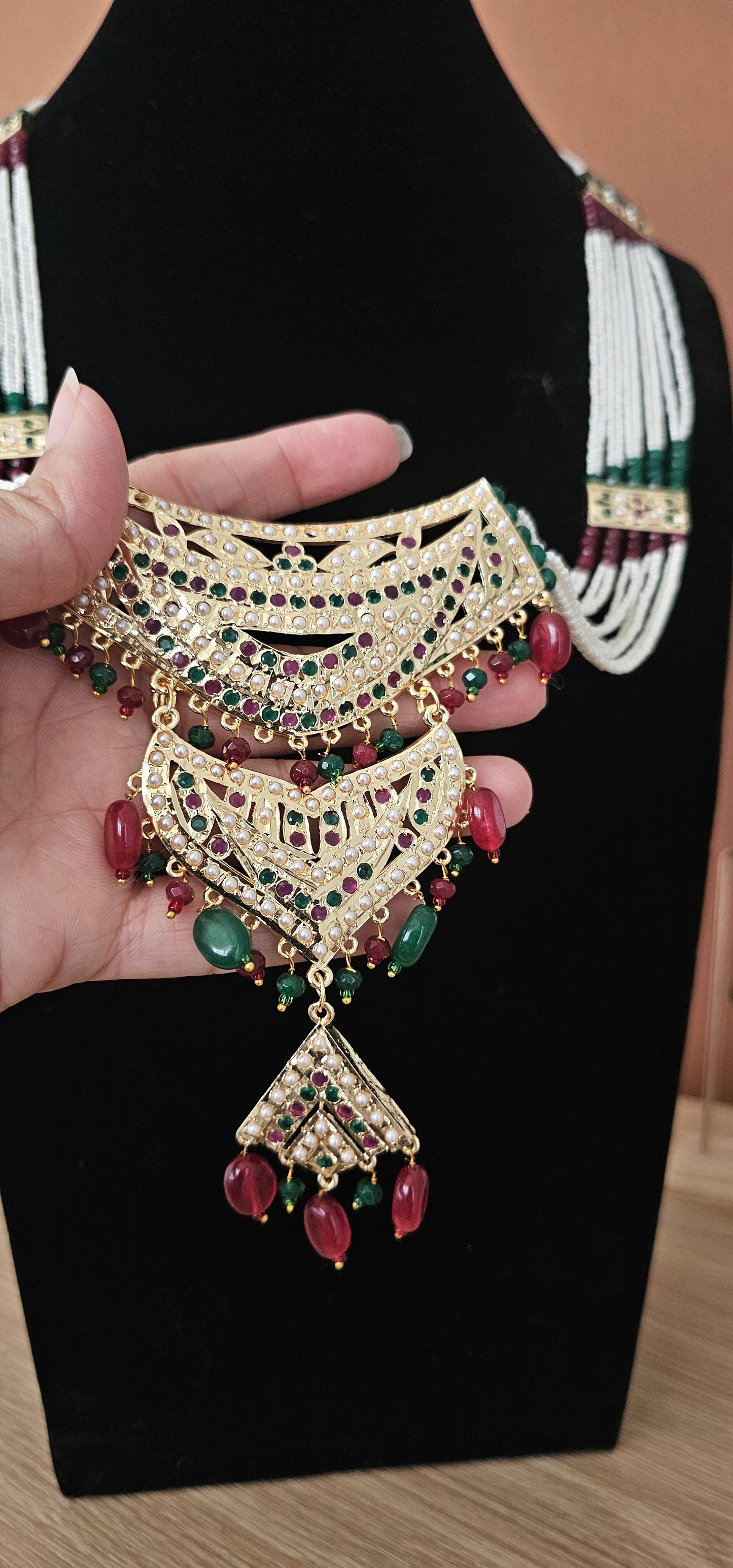 Afreen three-step long necklace set