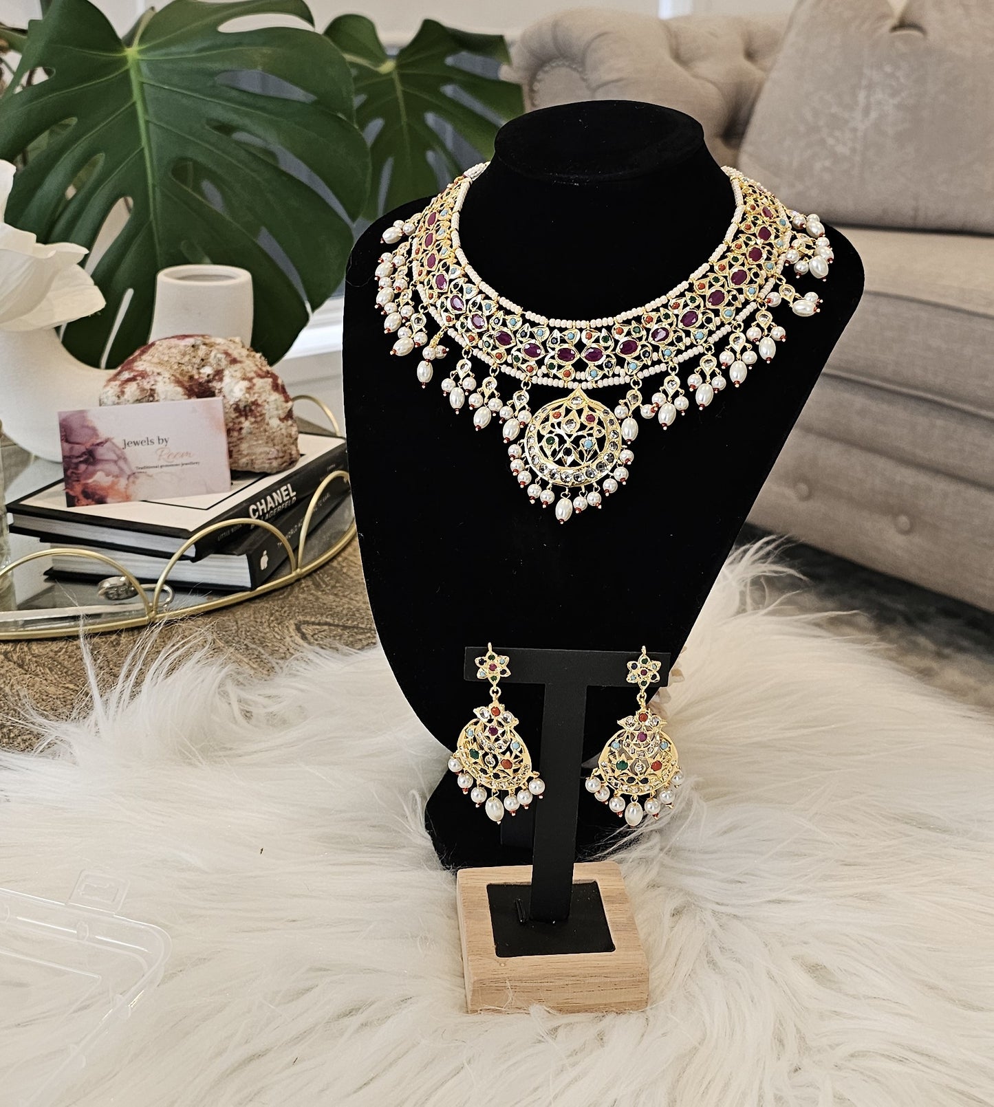 Rangrez Navratan Necklace set