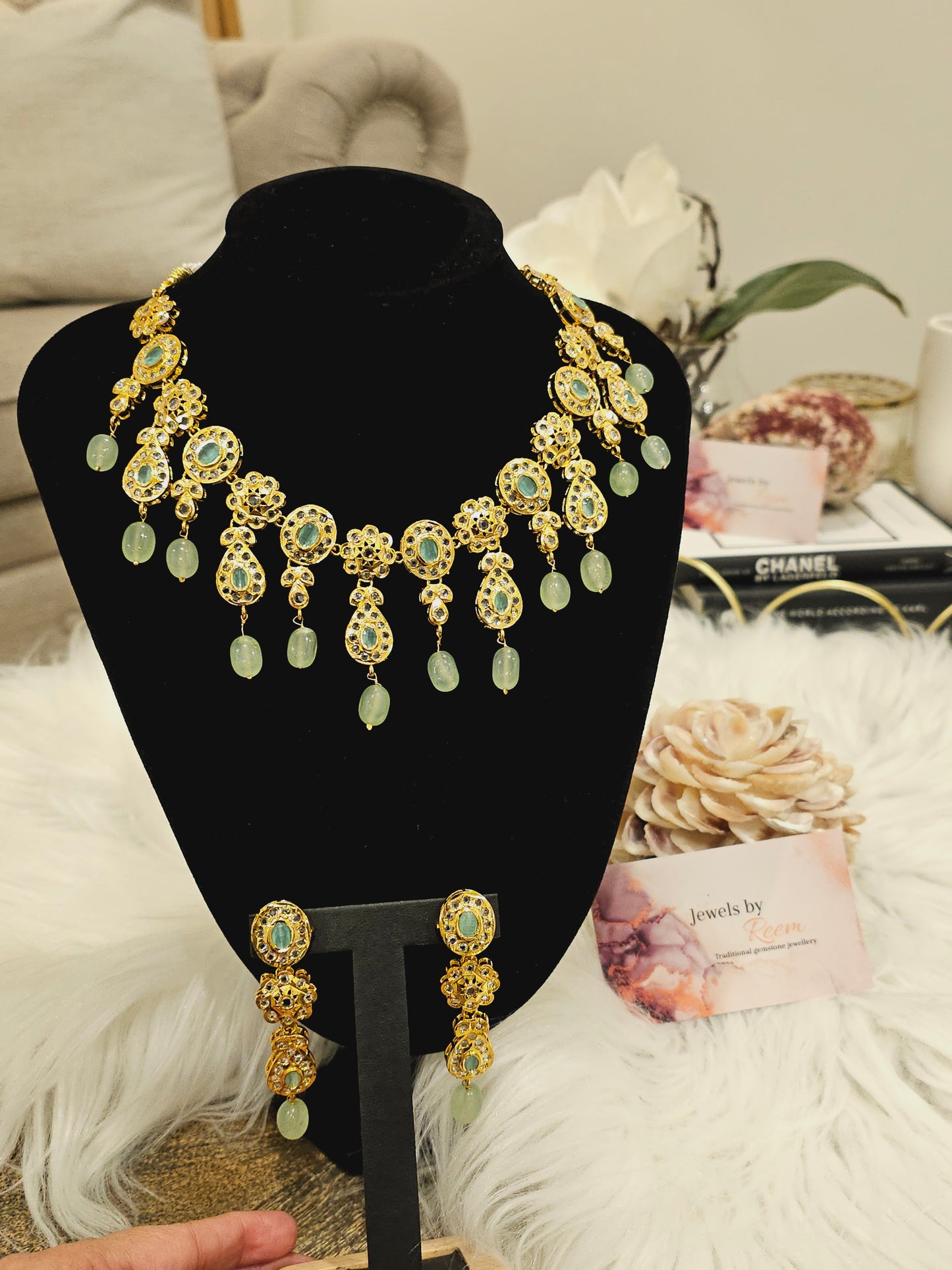 Baher sea green necklace set