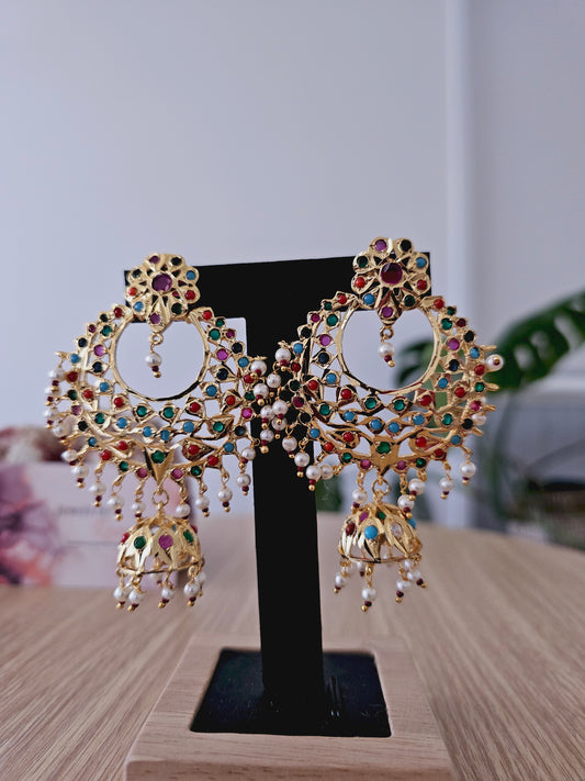 Tabassum Navratan Earrings