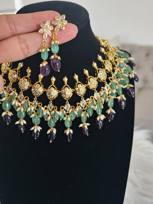 Mor double awazey necklace set