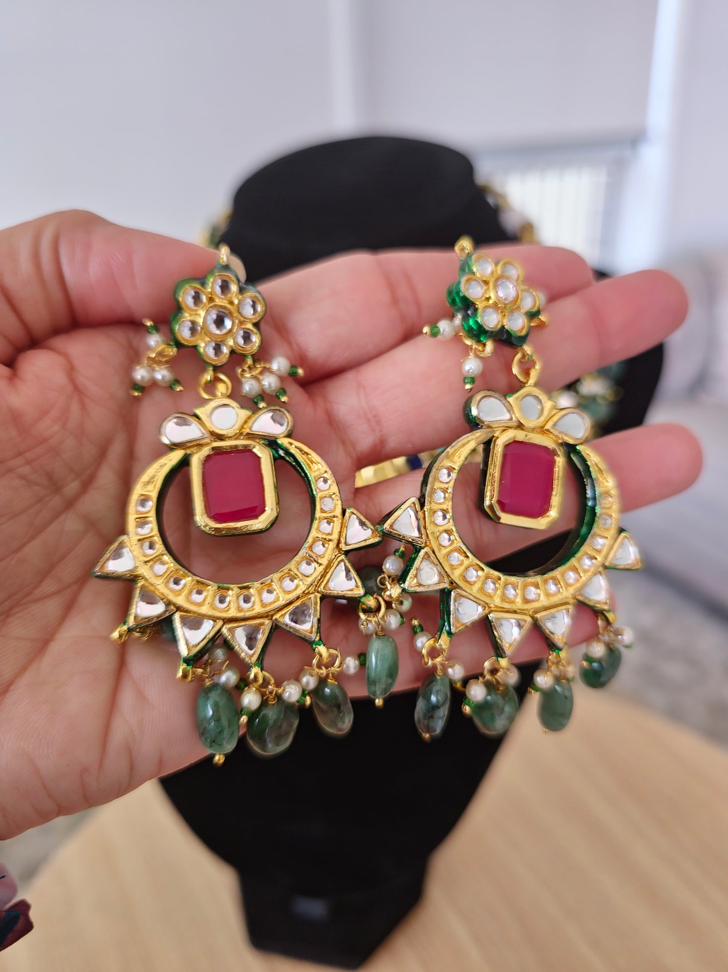 Meenakari Kundan necklace set