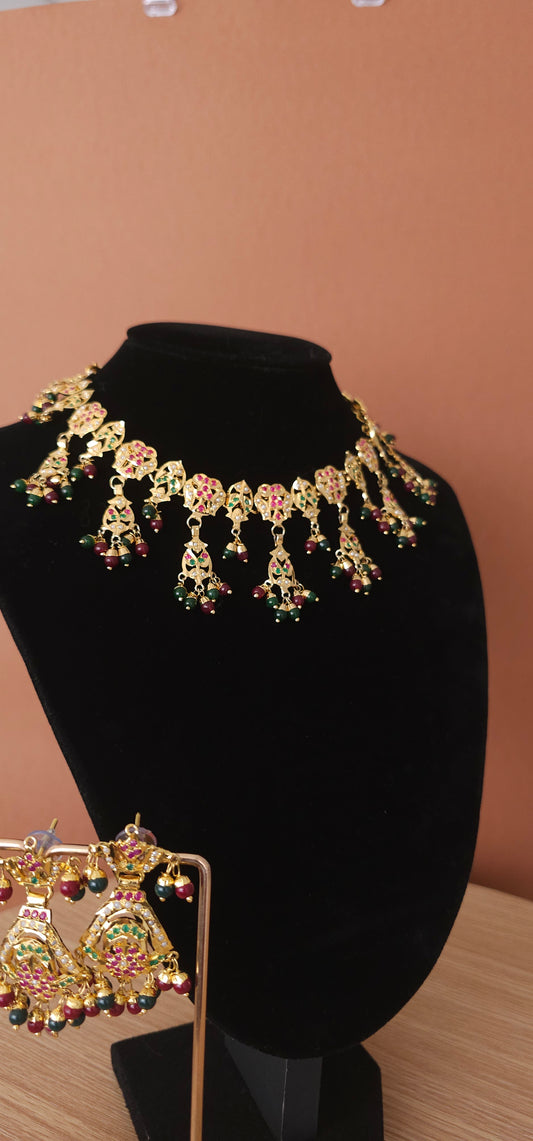 Shirin navratan necklace set