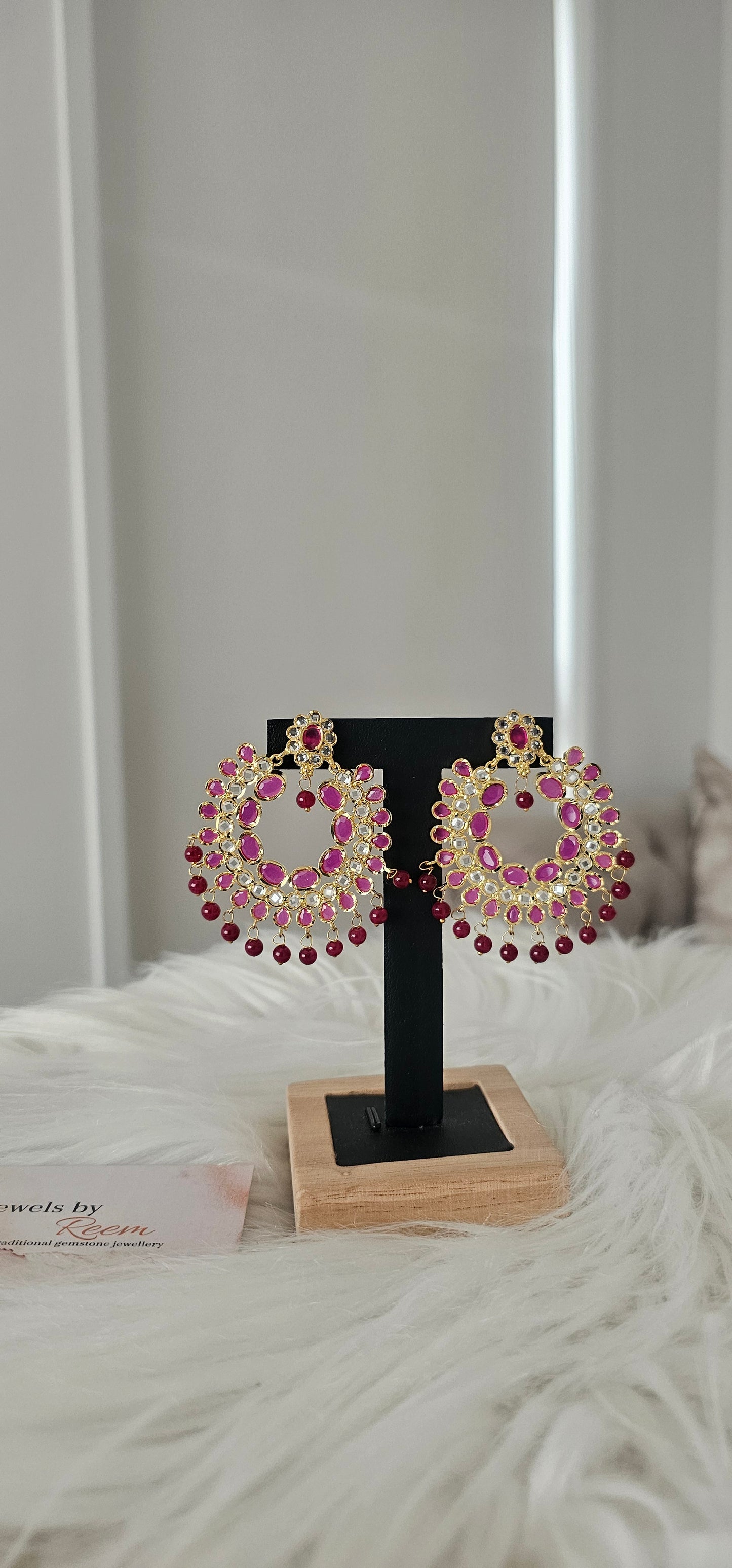 Alamzeb double chand bali earrings