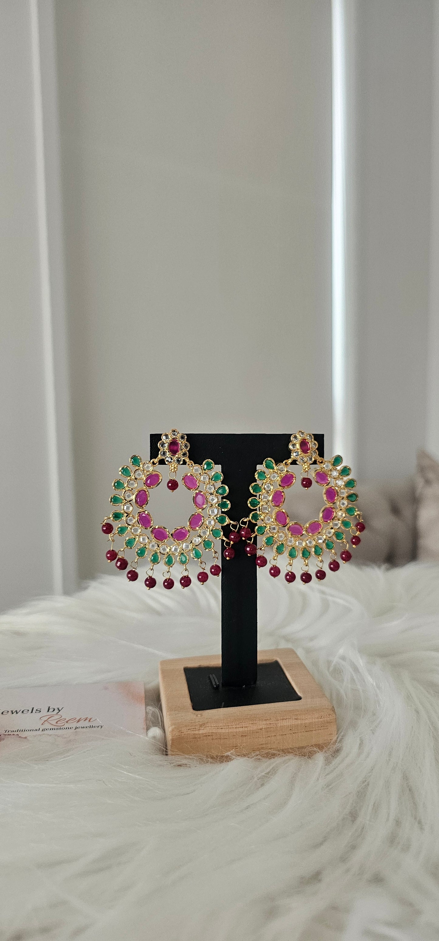 Alamzeb double chand bali earrings