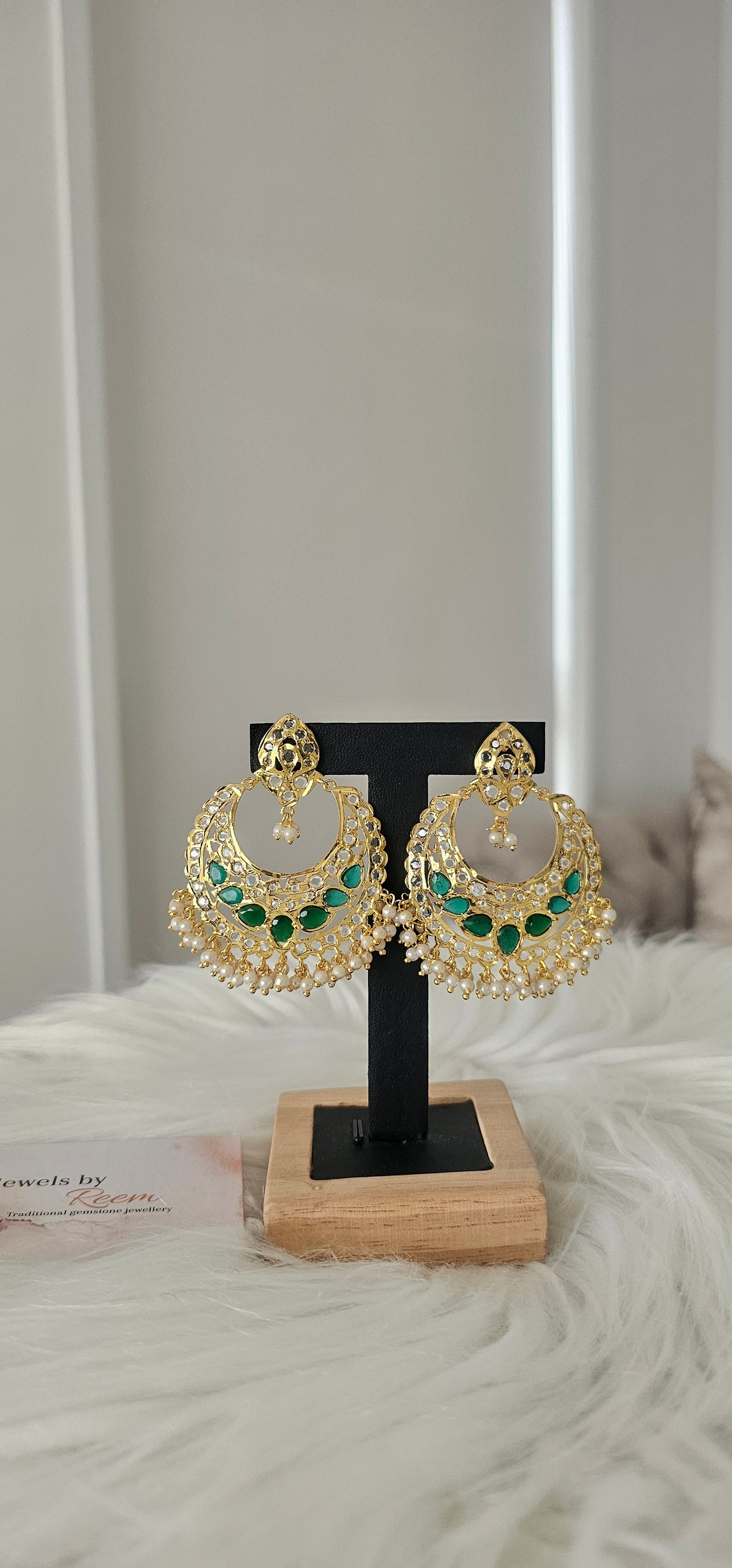 Alamzeb double chand bali earrings