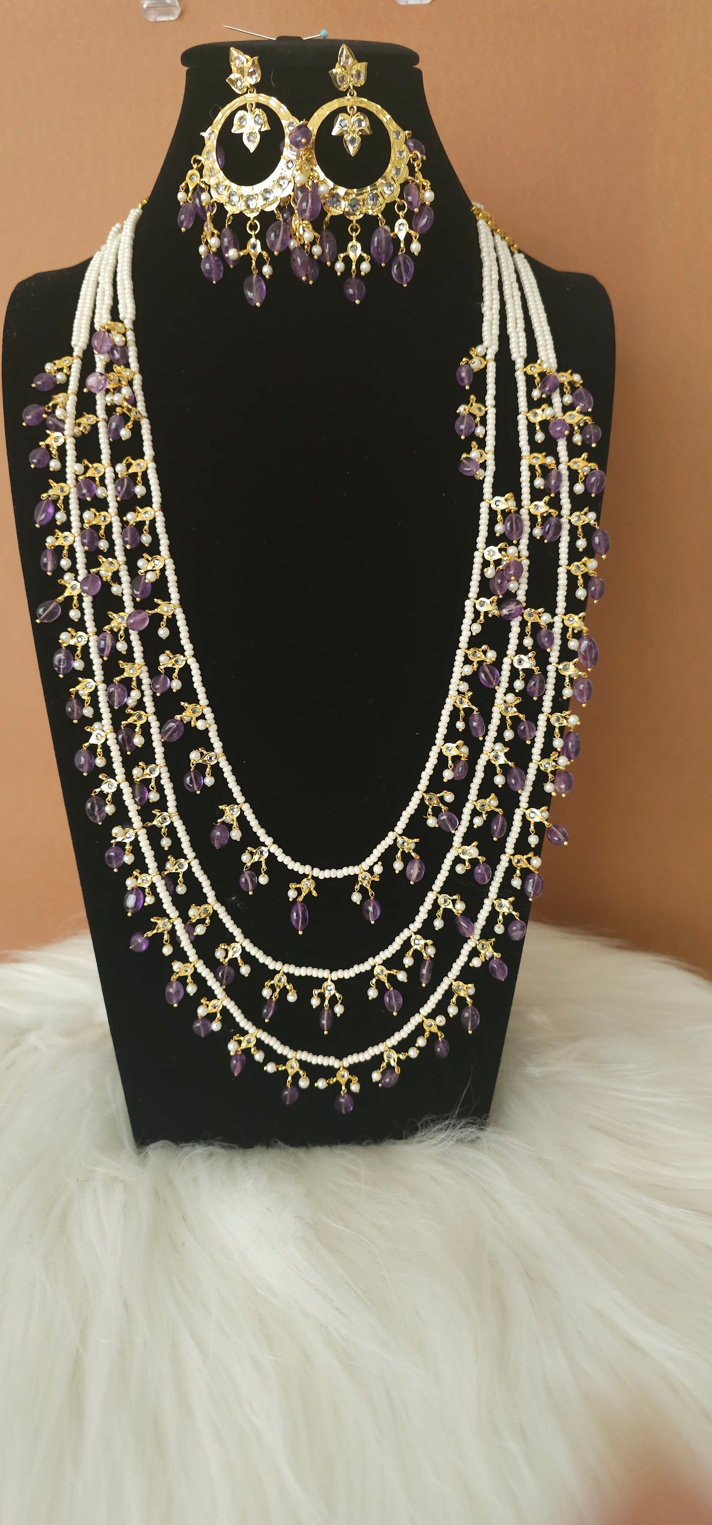 Zeenat three-layered long necklace