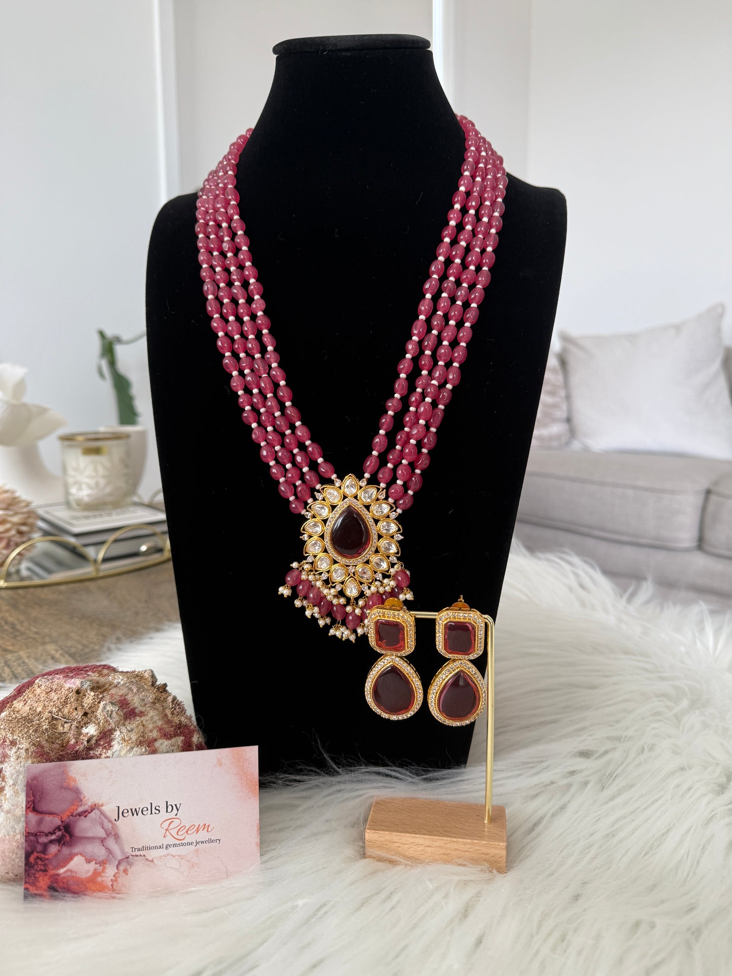 Yaqut Onyx beads necklace set