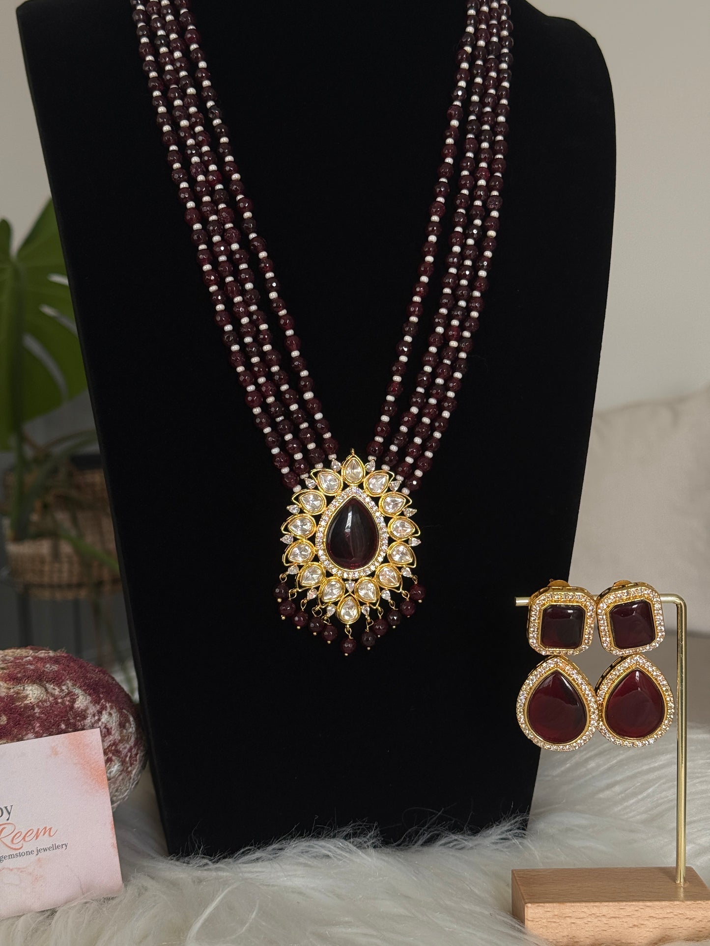 Yaqut Onyx beads necklace set