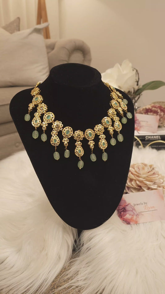 Baher sea green necklace set